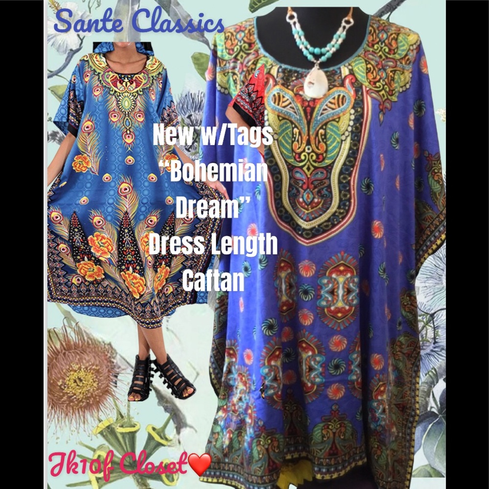 LOWEST🌺 NWT SANTE’ Stunning MULTICOLOR CAFTAN DRESS